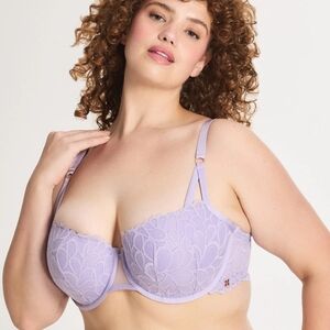 Savage X Fenty Purple Lavender Lace Underwire Bra 42D w/ Matching Panty - 2X